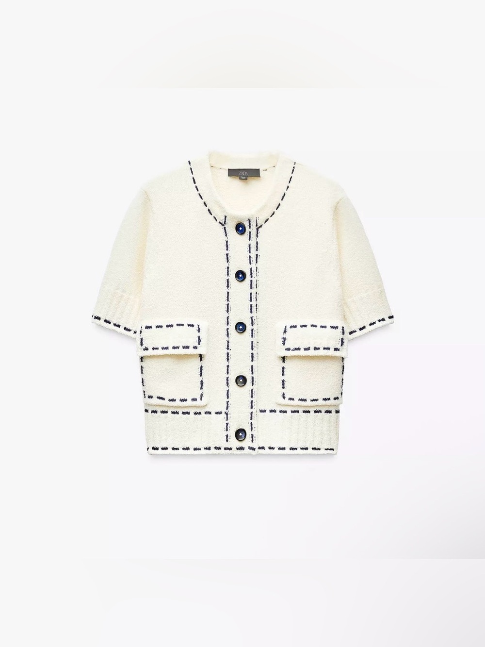 Zara TOPSTITCH CARDIGAN TOP